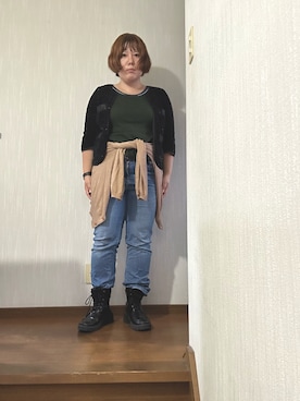 「アイテム（キャミソール、グリーン系）」を使った、tmgaさん（レディース・154cm）の秋コーディネート