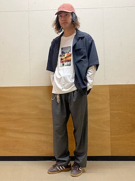 「PEANUTS（ピーナッツ）のアイテム（トップス）」を使った、keyさん（メンズ・176cm）の秋コーディネート
