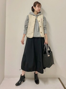 「Vincent et Mireille（バンソンエミレイユ）のアイテム」を使った、Junさん（レディース・170cm）の秋コーディネート