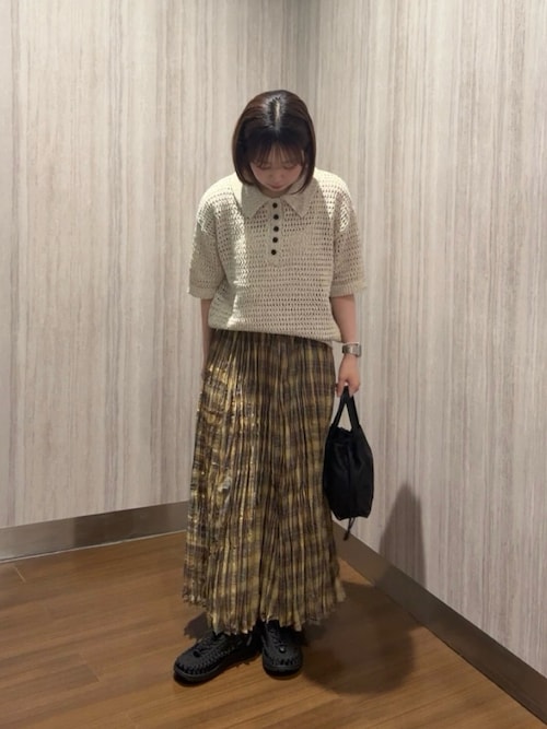メランジ衿付きニット