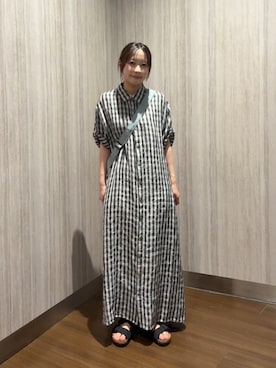 「URBAN RESEARCH DOORS（アーバンリサーチドアーズ）のリネン半袖シャツワンピース（ワンピース、その他）」を使った、ひなのさん（レディース・147cm）の夏コーディネート