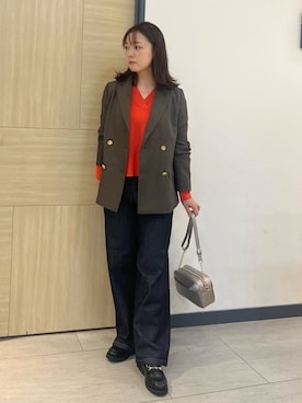 「SOMETHING（サムシング）のアイテム」を使った、YOさん（レディース・157cm）の秋コーディネート