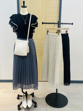 「アイテム（その他シューズ、ホワイト系）」を使った、YOさん（レディース・157cm）の夏コーディネート