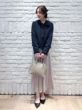 「アイテム（その他ヘアアクセサリー、ブルー系）」を使った、yさん（レディース・157cm）の冬コーディネート