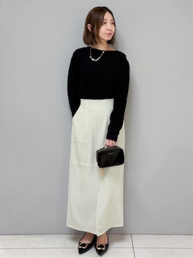「アイテム（ショルダーバッグ、パープル系）」を使った、yさん（レディース・157cm）の春コーディネート