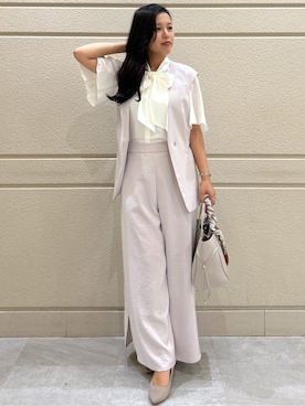 「COUP DE CHANCE（クードシャンス）のアイテム（ベスト）」を使った、Momokaさん（レディース・158cm）の夏コーディネート