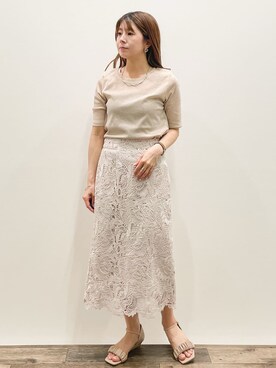 「アイテム（Tシャツ/カットソー、ゴールド系）」を使った、Asukaさん（レディース・149cm）の春コーディネート