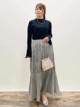「アイテム（ショルダーバッグ、ゴールド系）」を使った、Asukaさん（レディース・149cm）の冬コーディネート