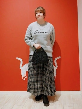 「DRESKIP（ドレスキップ）のアイテム」を使った、みぃーこさん（レディース・155cm）の秋コーディネート