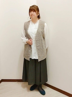 「SHOO・LA・RUE（シューラルー）の◆【高レビュー】洗えてサラサラ スクエアニットパンプス（パンプス、ブルー系）」を使った、みぃーこさん（レディース・155cm）の夏コーディネート