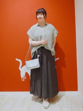 「DRESKIP（ドレスキップ）のアイテム」を使った、みぃーこさん（レディース・155cm）の夏コーディネート