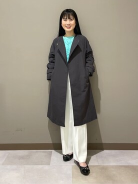 「アイテム（トレンチコート、グレー系）」を使った、KEIKOさん（レディース・152cm）の春コーディネート