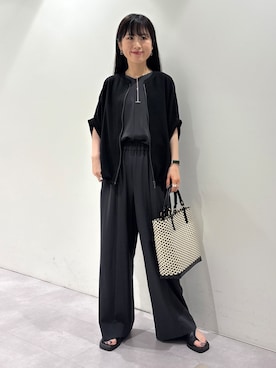 「INDIVI（インディヴィ）の【着る日傘】ドルマンフォルムブルゾン（ブルゾン、ブラック系）」を使った、KEIKOさん（レディース・152cm）の秋コーディネート