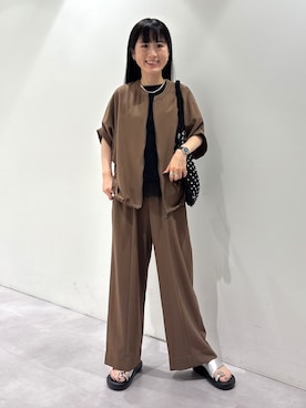 「INDIVI（インディヴィ）の【着る日傘】ドルマンフォルムブルゾン（ブルゾン、ブラウン系）」を使った、KEIKOさん（レディース・152cm）の秋コーディネート