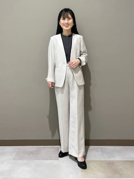 「アイテム（スーツジャケット、グレー系）」を使った、KEIKOさん（レディース・152cm）の春コーディネート