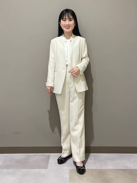 「アイテム（スーツジャケット、ホワイト系）」を使った、KEIKOさん（レディース・152cm）の冬コーディネート