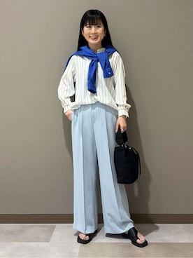「TAKEO KIKUCHI（タケオキクチ）のアイテム（パンツ）」を使った、KEIKOさん（レディース・152cm）の春コーディネート