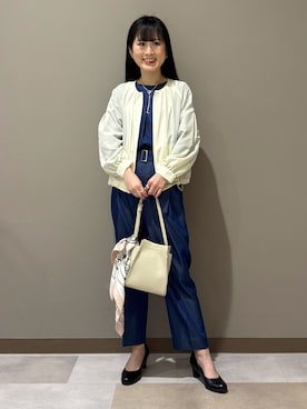 「TAKEO KIKUCHI（タケオキクチ）のアイテム（パンツ）」を使った、KEIKOさん（レディース・152cm）の春コーディネート