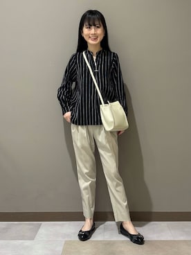 「TAKEO KIKUCHI（タケオキクチ）のアイテム（パンツ）」を使った、KEIKOさん（レディース・152cm）の春コーディネート