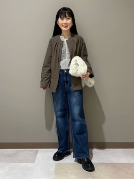 「INDIVI（インディヴィ）のアイテム（ブルゾン）」を使った、KEIKOさん（レディース・152cm）の冬コーディネート