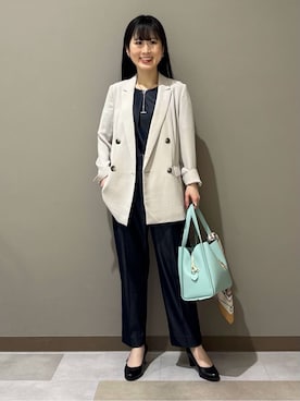 「TAKEO KIKUCHI（タケオキクチ）のアイテム（パンツ）」を使った、KEIKOさん（レディース・152cm）の春コーディネート