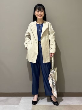 「TAKEO KIKUCHI（タケオキクチ）のアイテム（パンツ）」を使った、KEIKOさん（レディース・152cm）の春コーディネート