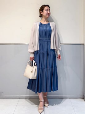 「オフィスカジュアル」｜「アイテム（ワンピース）」を使った、ミーさん（レディース・160cm）の春コーディネート