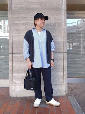 「Lee（リー）のアイテム（バッグ）」を使った、ヒロコジさん（レディース・157cm）の春コーディネート