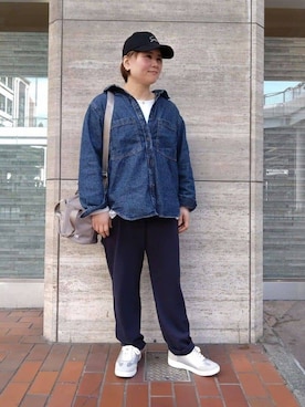 「Lee（リー）のアイテム（バッグ）」を使った、ヒロコジさん（レディース・157cm）の春コーディネート