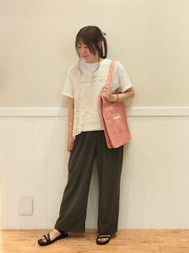 「SHOO・LA・RUE（シューラルー）のアイテム（トートバッグ）」を使った、NMさん（レディース・162cm）の夏コーディネート