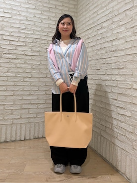 「LACOSTE（ラコステ）のアイテム（バッグ）」を使った、niniさん（レディース・153cm）の春コーディネート