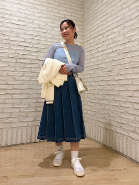 「LACOSTE（ラコステ）のアイテム」を使った、niniさん（レディース・153cm）の春コーディネート