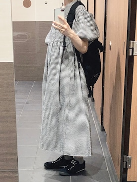 「Onitsuka Tiger（オニツカタイガー）のアイテム（スリッポン）」を使った、pupp  yさん（レディース・159cm）の夏コーディネート