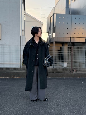 「ブラック」｜「アイテム（その他アウター）」を使った、Mashさん（メンズ・180cm）の冬コーディネート