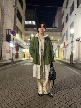 「soerte（ソエルテ）のアイテム」を使った、Mashさん（メンズ・180cm）の春コーディネート