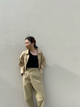 「MOUSSY（マウジー）のアイテム（ジャケット/アウター、ベージュ系）」を使った、Hitomi🇹🇼さん（レディース・156cm）の夏コーディネート