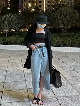 「Y's（ワイズ）のアイテム（ハット、ブラック系）」を使った、Hitomi🇹🇼さん（レディース・156cm）の秋コーディネート