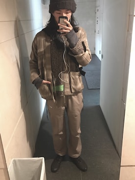 「N.HOOLYWOOD」｜「アイテム（帽子）」を使った、muhさん（メンズ・186cm）の春コーディネート