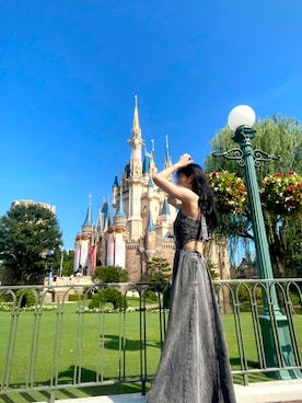 「アイテム（ジャンパースカート）」を使った、Meuさん（レディース・163cm）の夏コーディネート