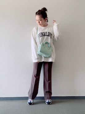 「feepur（フェピュール）のアイテム（スウェット）」を使った、Miki yamaokaさん（レディース・150cm）の春コーディネート