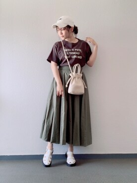 「AS as know as（エーエス アズノウアズ）のアイテム（スカート）」を使った、Miki yamaokaさん（レディース・150cm）の夏コーディネート