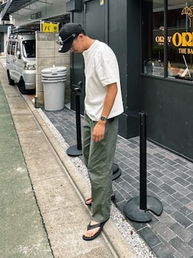 「アイテム（サンダル）」を使った、ゆーきさん（メンズ・181cm）の夏コーディネート