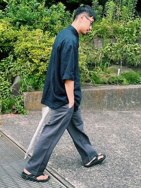 「アイテム（チノパンツ）」を使った、ゆーきさん（メンズ・180cm）の夏コーディネート