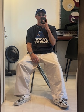 「アイテム（カーゴパンツ）」を使った、ゆーきさん（メンズ・181cm）の夏コーディネート