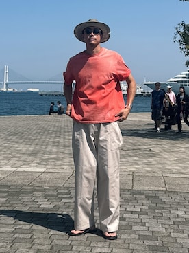 「FCTY.（エフシーティーワイ）のアイテム（パンツ）」を使った、ゆーきさん（メンズ・181cm）の夏コーディネート