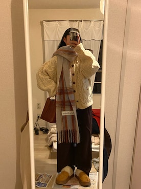 「アイテム（マフラー）」を使った、ヒさん（レディース・158cm）の秋コーディネート