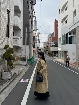 「アイテム（トレンチコート）」を使った、ヒさん（レディース・158cm）の秋コーディネート