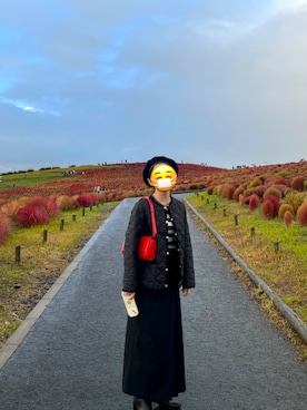 「重ね着ベストシーズン」｜「アイテム（ノーカラージャケット）」を使った、nananさん（レディース・148cm）の秋コーディネート