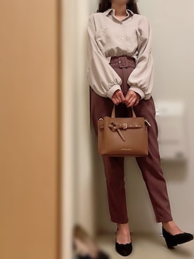 「ビッグシャツ」｜「アイテム（パンプス）」を使った、mami * さん（レディース・158cm）の夏コーディネート