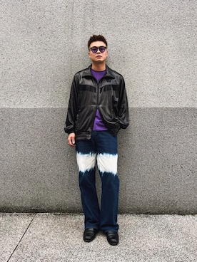 「Needles（ニードルス）のアイテム（ジャケット/アウター）」を使った、Yo Weiさん（メンズ・175cm）の春コーディネート